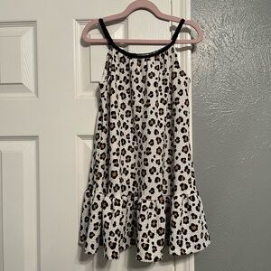 Rachel Zoe Girls' Leopard Print Tank Dress - Black, Brown & White 4T